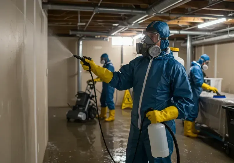 Basement Sanitization and Antimicrobial Treatment process in Four Oaks, NC