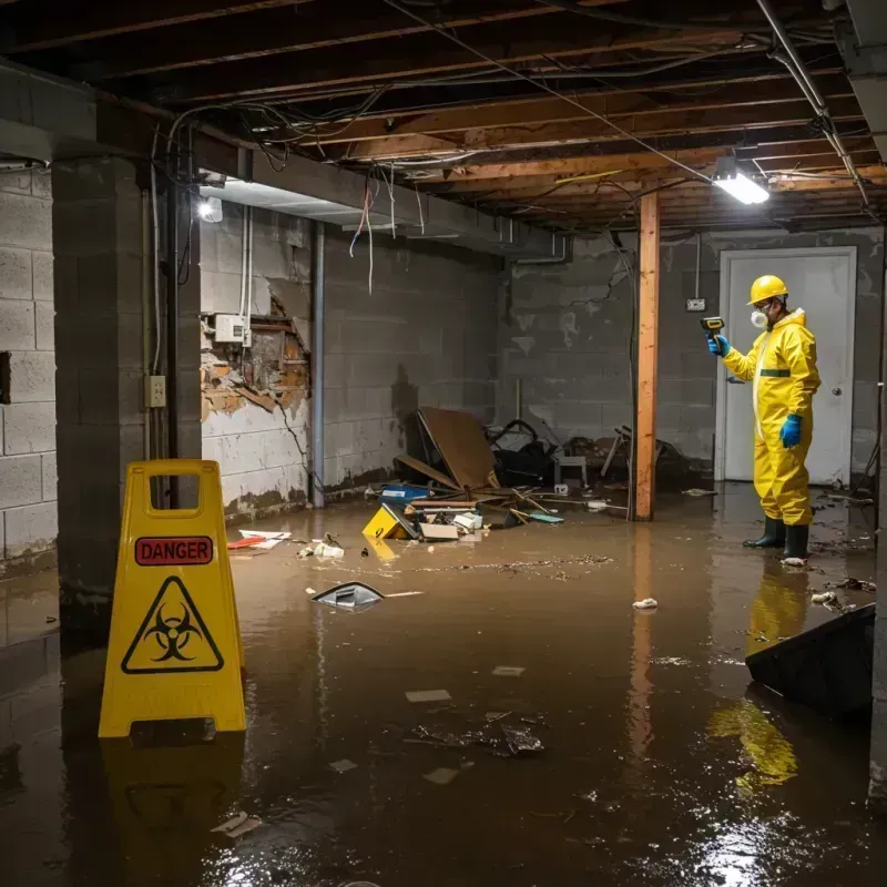 Flooded Basement Electrical Hazard in Four Oaks, NC Property